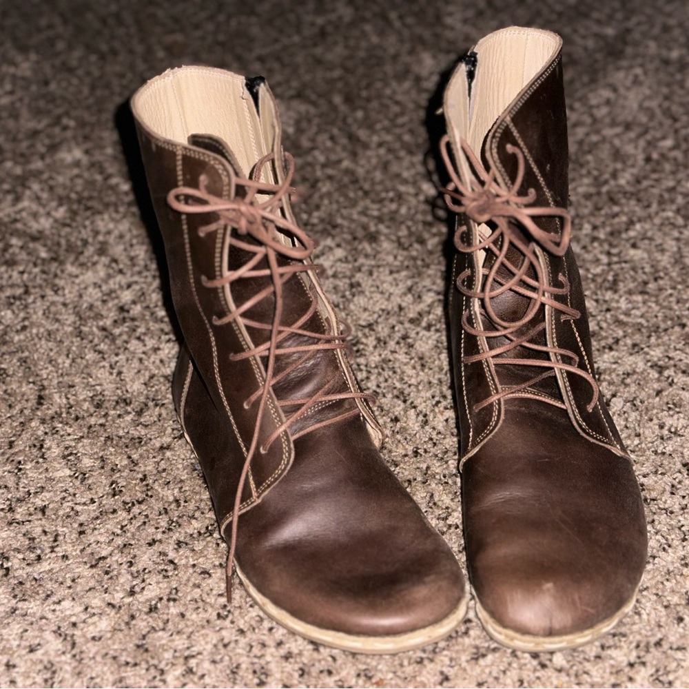 Brown Lace-Up Women's Boots